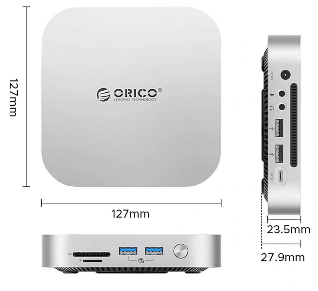 Orico MiniLink M49P multifunkcionális hub Apple Mac Mini M4-hez, 9 az 1-ben, Ezüst