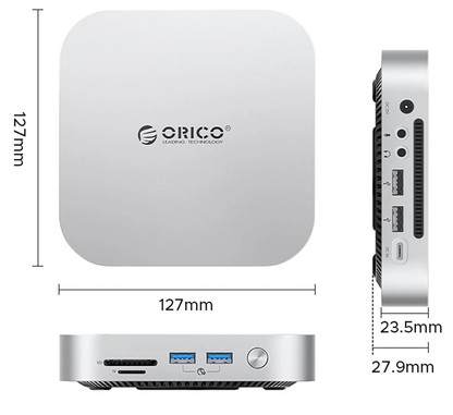 Orico MiniLink M49P multifunkcionális hub Apple Mac Mini M4-hez, 9 az 1-ben, Ezüst