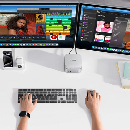 Orico MiniLink M49P multifunkcionális hub Apple Mac Mini M4-hez, 9 az 1-ben, Ezüst