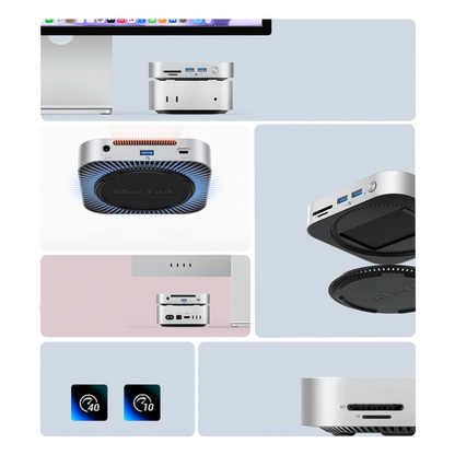 Orico MiniLink M49P multifunkcionális hub Apple Mac Mini M4-hez, 9 az 1-ben, Ezüst