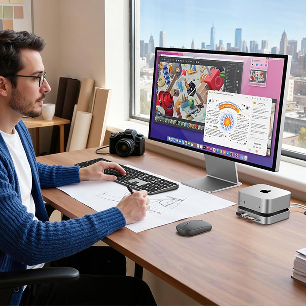 UGREEN CM841A multifunkciós hub Apple Mac Mini M4 / Pro számára, 10 az 1-ben, szürke