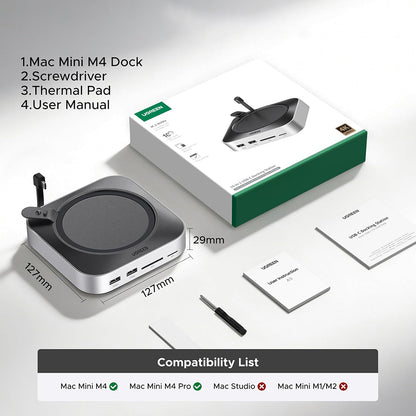 UGREEN CM841A multifunkciós hub Apple Mac Mini M4 / Pro számára, 10 az 1-ben, szürke