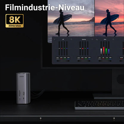 UGREEN Pro CM555 multifunkcionális hub, 13in1, Szürke