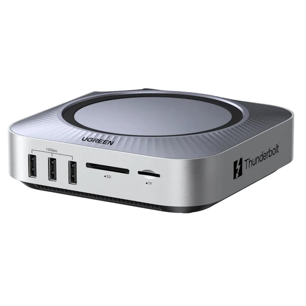 UGREEN Revodok Maxidok multifunkciós hub (85883EU) Apple Mac Mini M4 / Mini M4 Pro készülékhez, 10 az 1-ben, ezüst színű