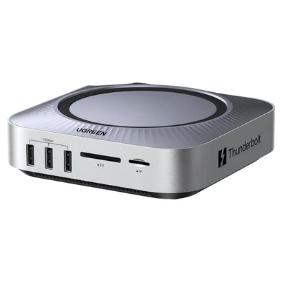 UGREEN Revodok Maxidok multifunkciós hub (85883EU) Apple Mac Mini M4 / Mini M4 Pro készülékhez, 10 az 1-ben, ezüst színű
