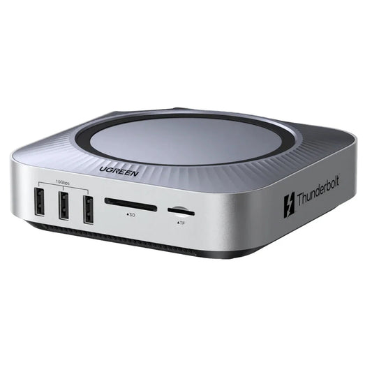 UGREEN Revodok Maxidok multifunkciós hub (85883EU) Apple Mac Mini M4 / Mini M4 Pro készülékhez, 10 az 1-ben, ezüst színű