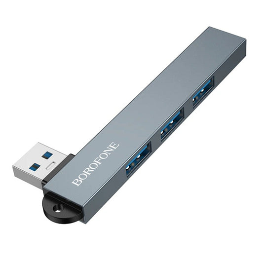 Borofone FH1 USB hub, 4 az 1-ben, szürke