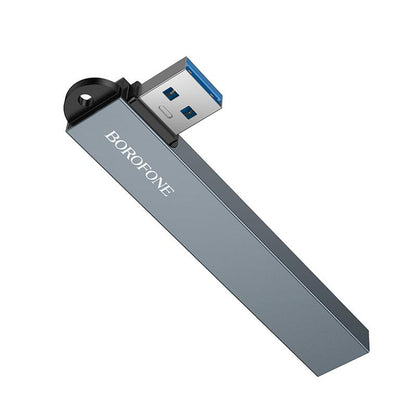 Borofone FH1 USB hub, 4 az 1-ben, szürke
