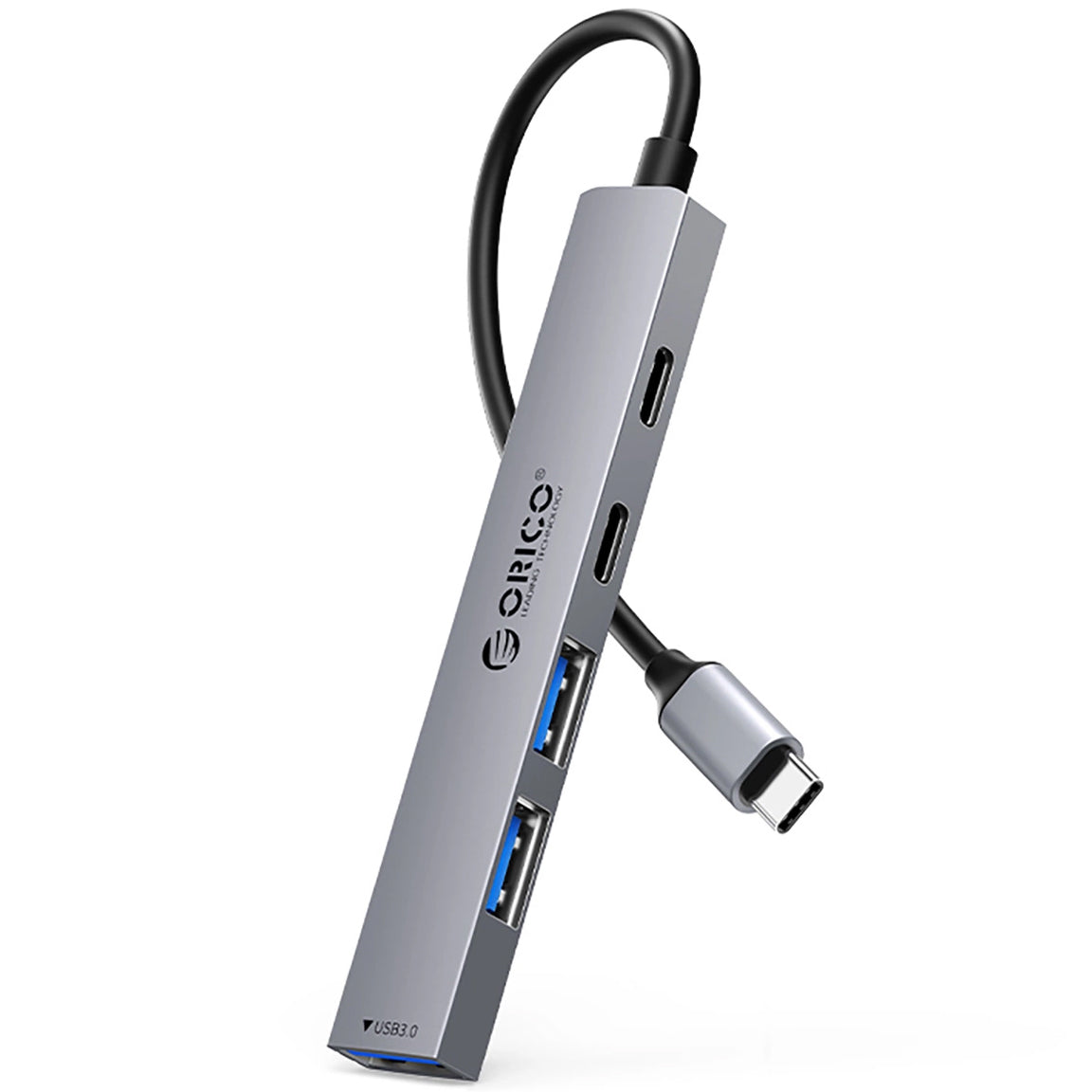 Hub USB-C Orico YSB4-U2, 1 x USB-A 3.0 - 2 x USB-A - 2 x USB-C, Szürke
