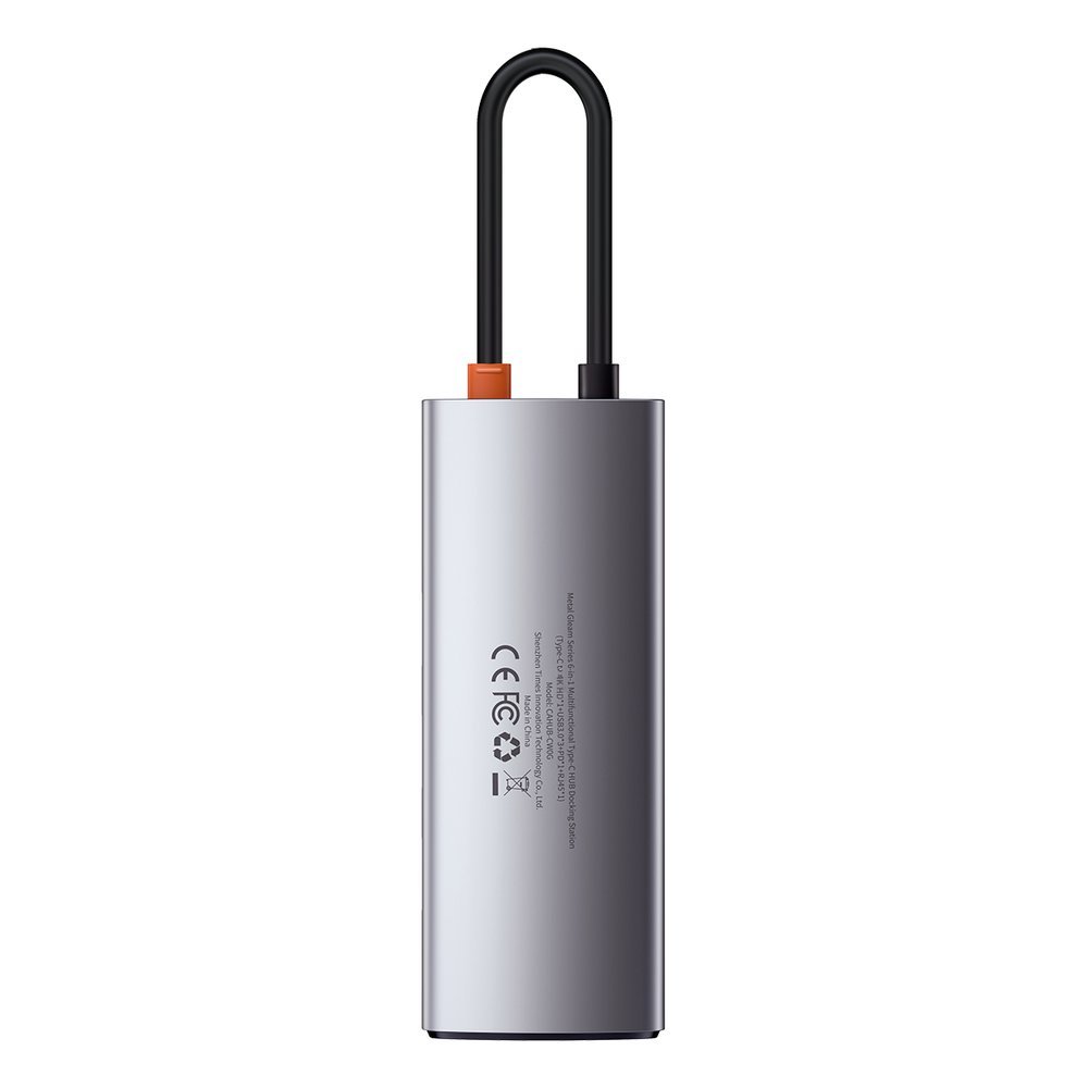 Hub USB-C Baseus Metal Gleam, 3 x USB-A 3.0 - 1 x USB-C - 1 x HDMI, Szürke CAHUB-CX0G