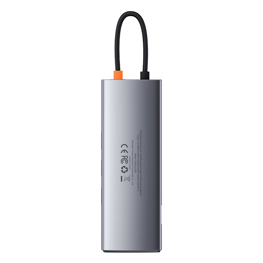 Baseus USB-C Hub, 3 x USB-A 3.0 - 1 x USB-C - 1 x HDMI - 1 x VGA - 1 x RJ45 - 1 x SD - 1 x microSD, Szürke CAHUB-CU0G