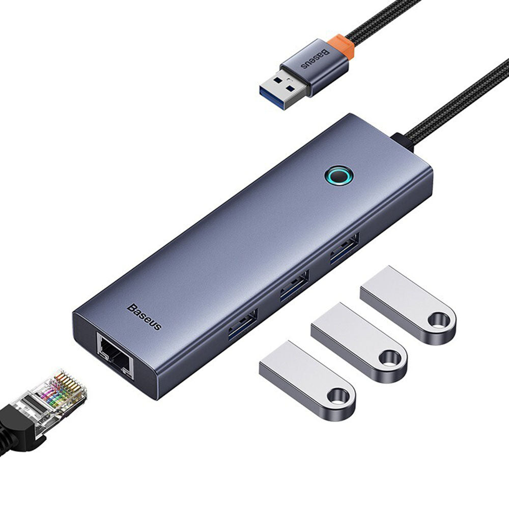 Hub USB Baseus UltraJoy, 3 x USB-A 3.0 - 1 x RJ45, Szürke B0005280A813-01