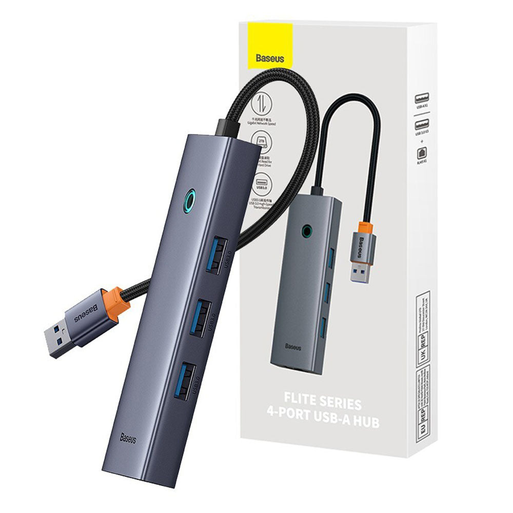 Hub USB Baseus UltraJoy, 3 x USB-A 3.0 - 1 x RJ45, Szürke B0005280A813-01
