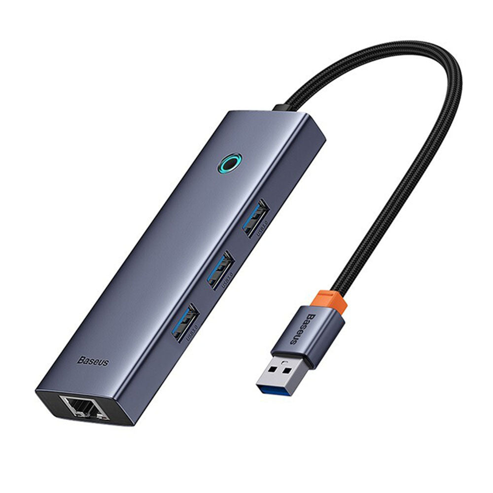 Hub USB Baseus UltraJoy, 3 x USB-A 3.0 - 1 x RJ45, Szürke B0005280A813-01