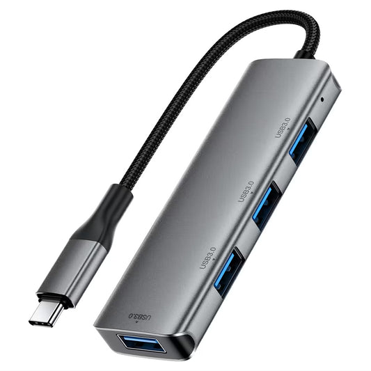 USB-C Acefast J15 hub, 4 az 1-ben, Szürke