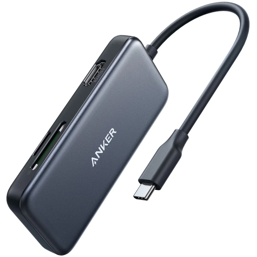 Anker USB-C Hub, 2 x USB-A 3.0 - 1 x HDMI - 1 x SD - 1 x microSD, Fekete A8334HA1