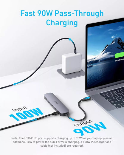 Anker USB-C Hub, 2 x USB-A - 1 x USB-A 3.0 - 1 x USB-C - 1 x HDMI, Szürke A8357HA0