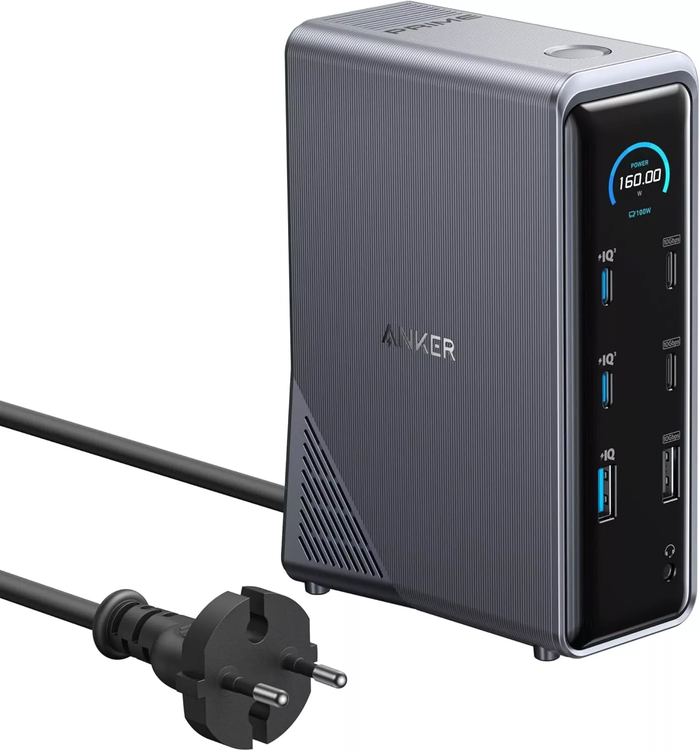 Hub USB-C Anker Prime 737, 2 x USB-A 3.0 - 3 x USB-A - 5 x USB-C - 2 x HDMI - 1 x Jack 3.5mm - 1 x RJ45, Fekete A83B63A1