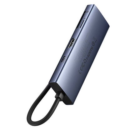 Hub USB-C Baseus UltraJoy, 3 x USB-A 3.0 - 1 x USB-C - 1 x HDMI - 1 x SD - 1 x microSD, Szürke B00052803811-00