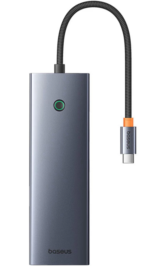 Baseus UltraJoy USB-C Hub, 3 x USB-A 3.0 - 1 x USB-C - 1 x HDMI - 1 x VGA - 1 x 3,5 mm Jack - 1 x RJ45 - 1 x SD - 1 x microSD, Szürke B0005280C811-00