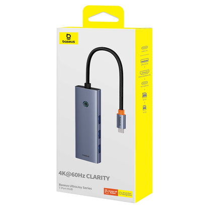 Hub USB-C Baseus UltraJoy, 3 x USB-A 3.0 - 1 x USB-C - 1 x HDMI - 1 x SD - 1 x microSD, Szürke B00052803811-00