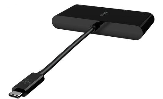 Belkin Connect USB-C Hub, 1 x USB-A 3.0 - 1 x HDMI - 1 x VGA - 1 x RJ45, Fekete AVC005btBK