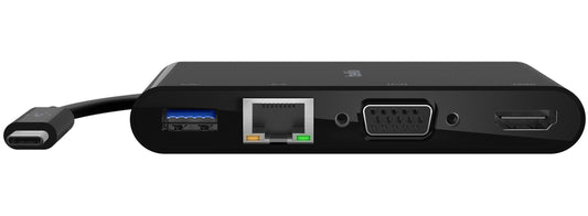 Belkin Connect USB-C Hub, 1 x USB-A 3.0 - 1 x USB-C - 1 x HDMI - 1 x VGA - 1 x RJ45, Fekete AVC004btBK