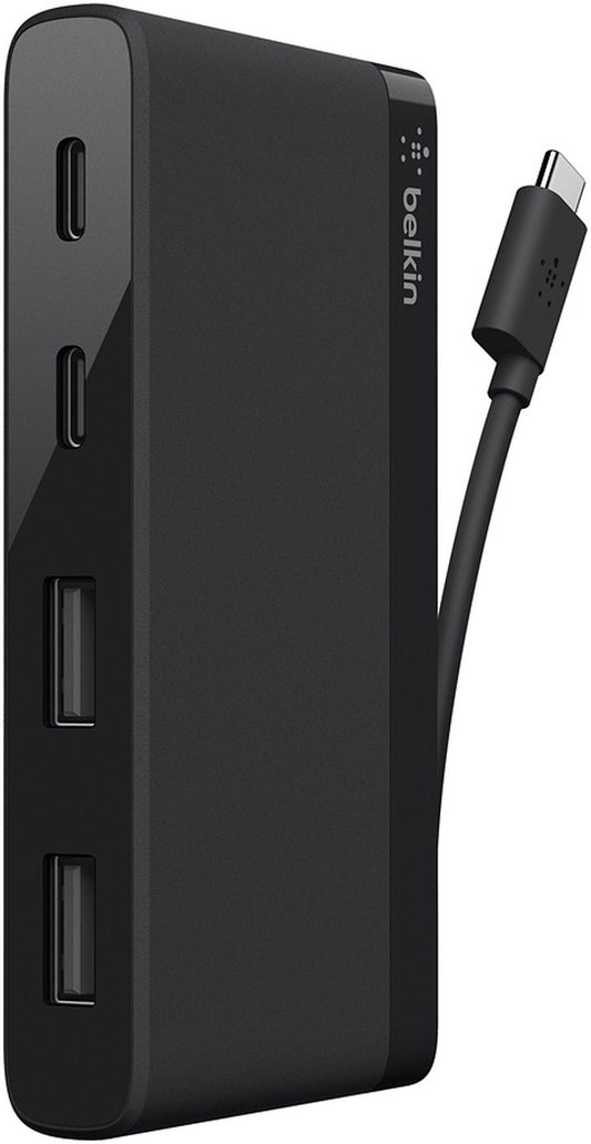 Belkin Mini USB-C Hub, 2 x USB-A 3.1 - 2 x USB-C, Fekete F4U090btBLK