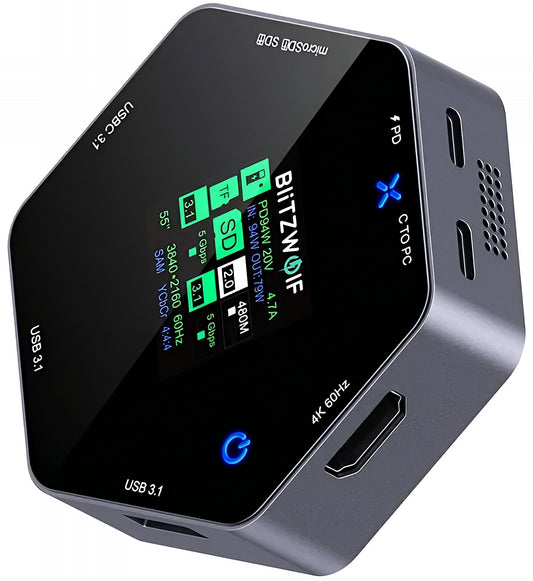BlitzWolf BW-TH16 USB-C hub, 8 az 1-ben, szürke