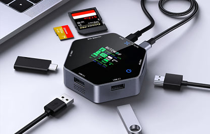 BlitzWolf BW-TH16 USB-C hub, 8 az 1-ben, szürke