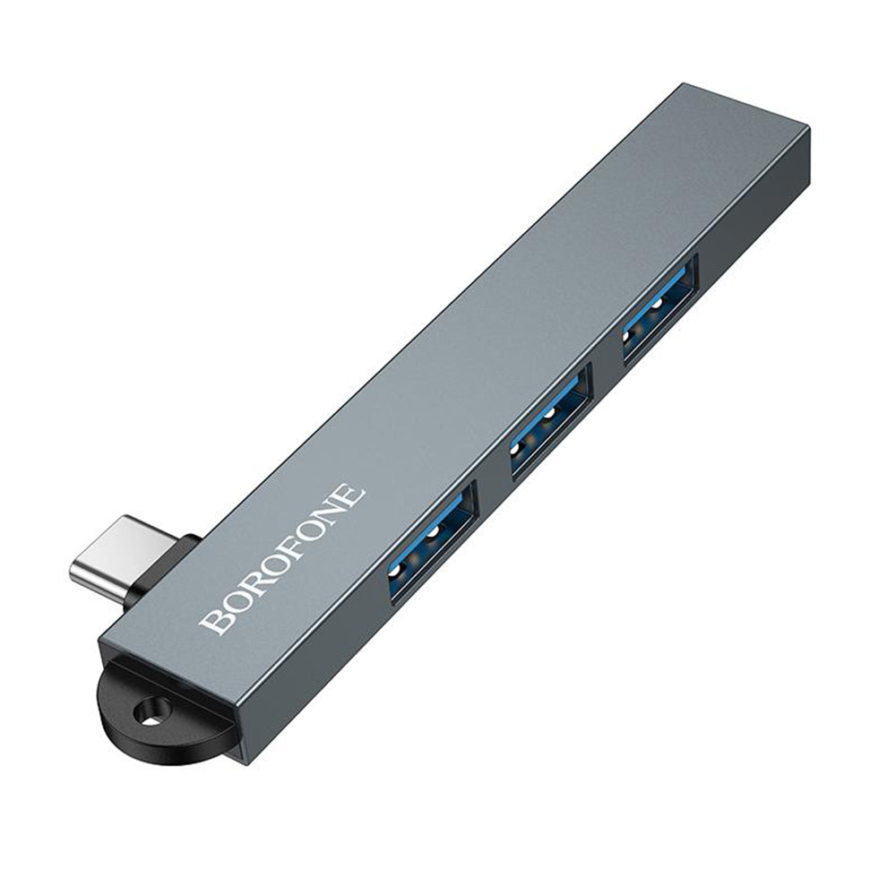 Borofone FH1A USB-C Hub, 4 az 1-ben, Szürke