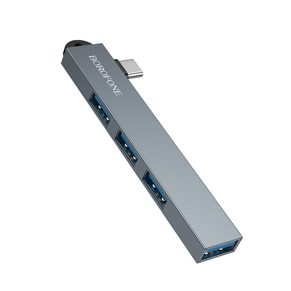 Borofone FH1A USB-C Hub, 4 az 1-ben, Szürke