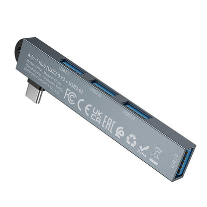 Borofone FH1A USB-C Hub, 4 az 1-ben, Szürke