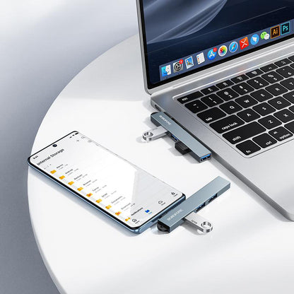 Borofone FH1A USB-C Hub, 4 az 1-ben, Szürke