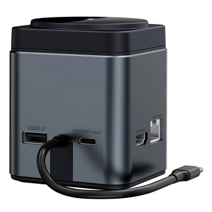 USB-C hub vezeték nélküli QI töltéssel BlitzWolf BW-TH17, 9 az 1-ben, fekete