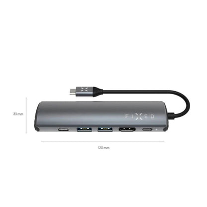 Fixed Pro USB-C Hub, 6in1, Szürke