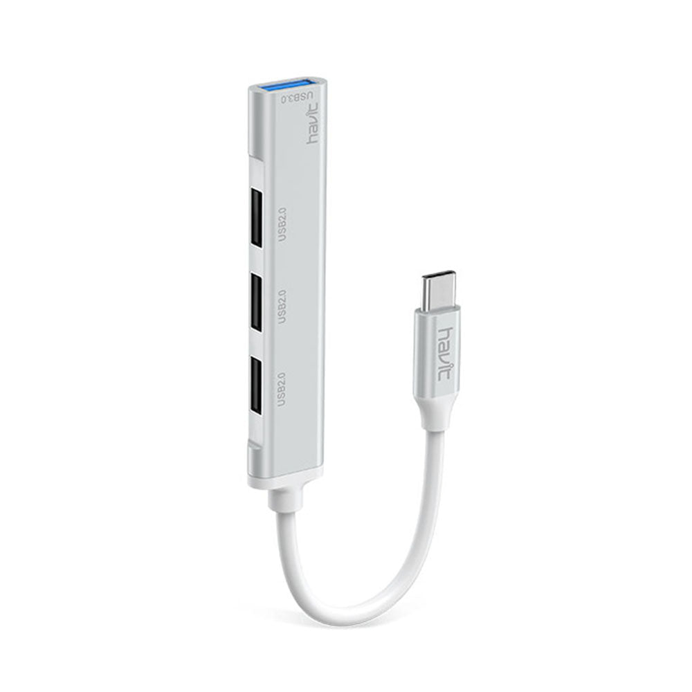 HAVIT HB41 USB-C Hub, 4in1, Ezüst