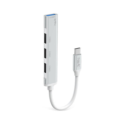 HAVIT HB41 USB-C Hub, 4in1, Ezüst