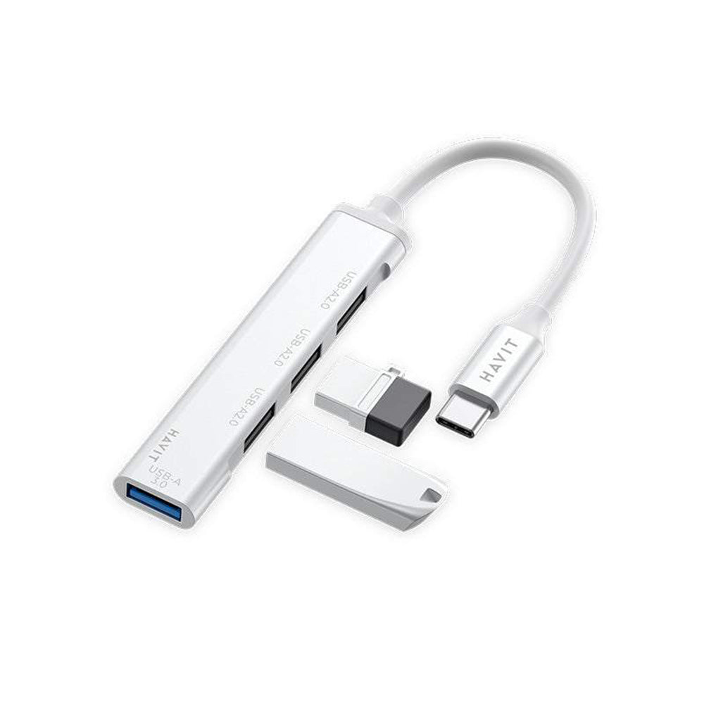 HAVIT HB41 USB-C Hub, 4in1, Ezüst