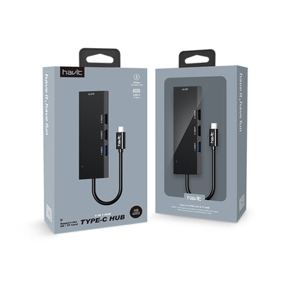 HAVIT HB41 USB-C Hub, 4in1, Ezüst