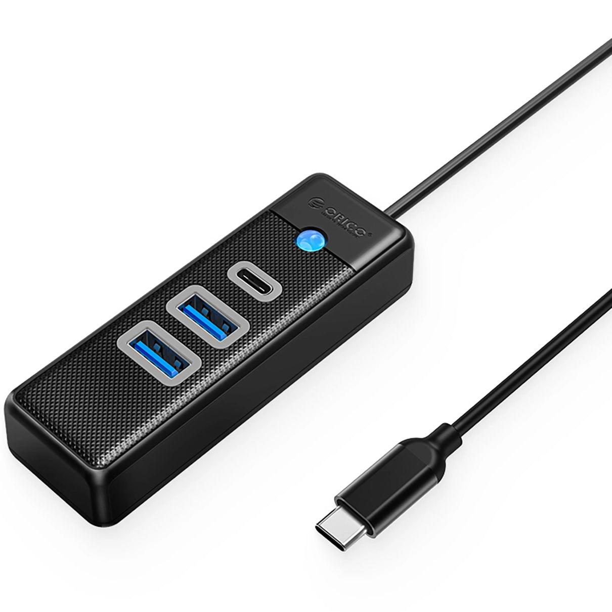 Orico PWC2U-C3 USB-C hub, 2 x USB-A 3.0 - 1 x USB-C, fekete