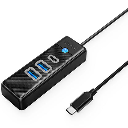Orico PWC2U-C3 USB-C hub, 2 x USB-A 3.0 - 1 x USB-C, fekete