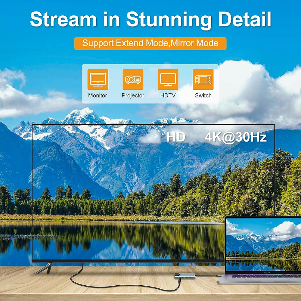 USB-C Techsuit H1 NetBridge, 5in1, Szürke