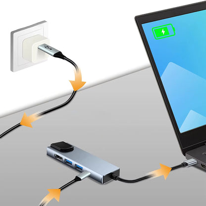 USB-C Techsuit H1 NetBridge, 5in1, Szürke