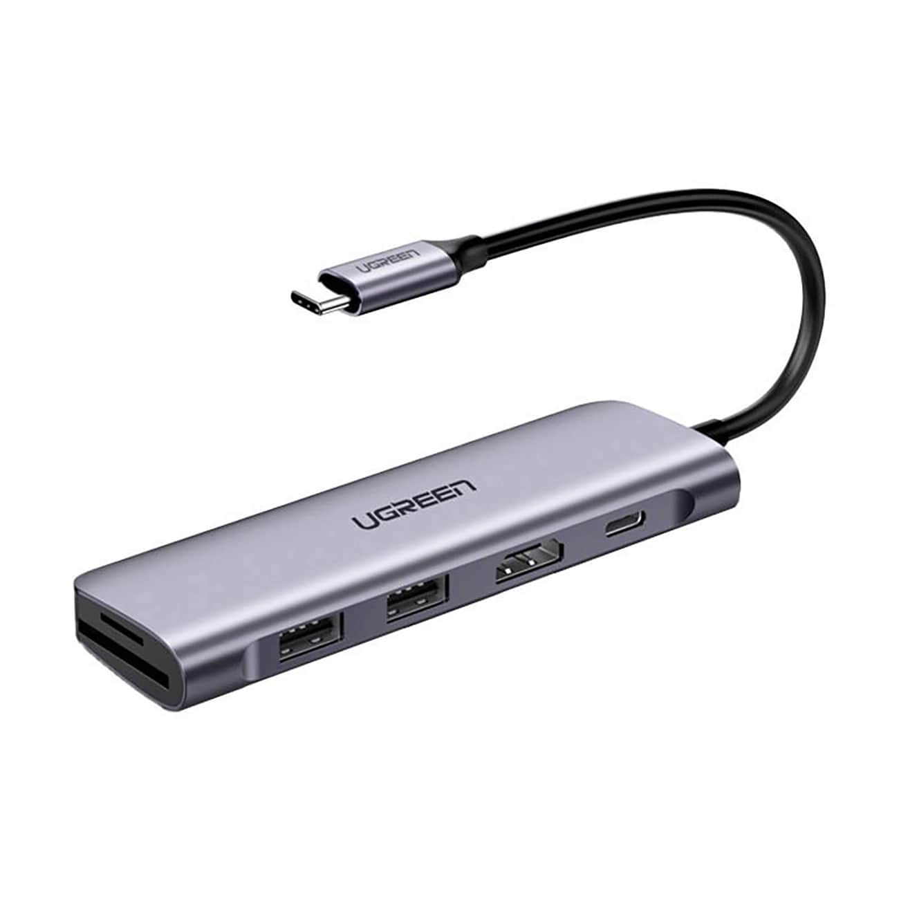 Hub USB-C UGREEN CM195 (15214), 2 x USB-A 3.0 - 1 x USB-C - 1 x HDMI - 1 x SD - 1 x microSD, Szürke
