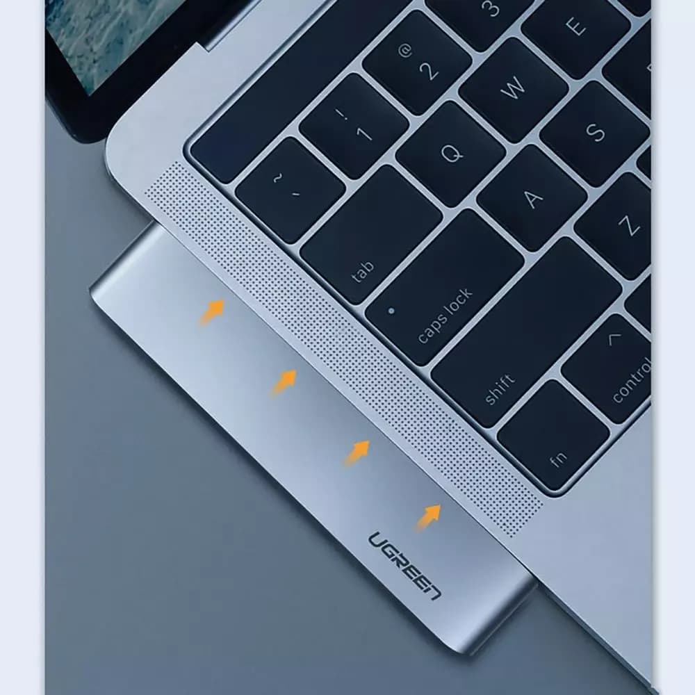 UGREEN CM251 USB-C hub Apple MacBook Pro / Air készülékhez, 3 x USB-A 3.0 - 1 x USB-C - 1 x SD - 1 x microSD, Szürke