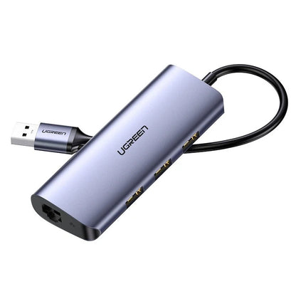 UGREEN CM252 USB-C Hub, 3 x USB-A 3.0 - 1 x USB-C - RJ45, Szürke