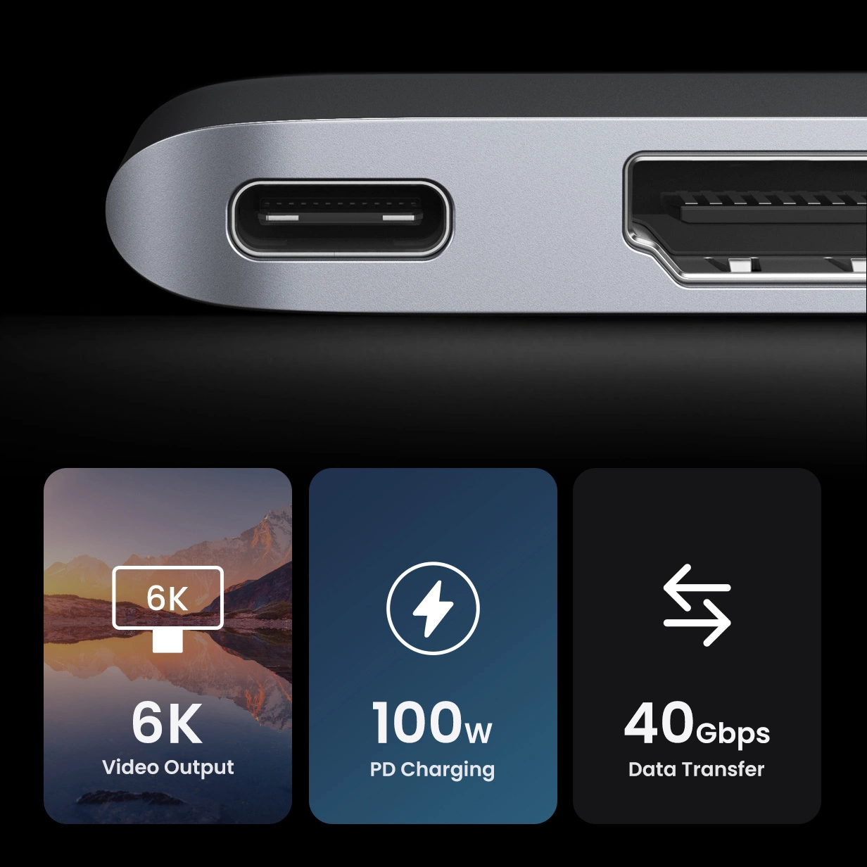 UGREEN CM380 USB-C hub (80856) Apple MacBook Pro / Air sorozathoz, 2 x USB-A 3.0 - 1 x USB-C - 1 x HDMI - 1 x SD - 1 x microSD