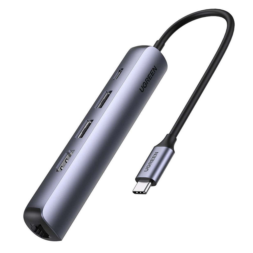 UGREEN CM418 (10919) USB-C hub, 2 x USB-A 3.0 - 1 x USB-C - 1 x HDMI - 1 x RJ45, szürke