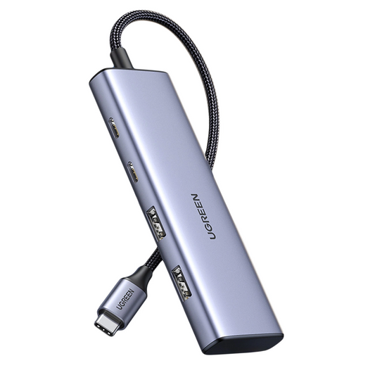 UGREEN CM473 USB-C hub, 2 x USB-A 3.0 - 2 x USB-C, 0,20 cm, Szürke